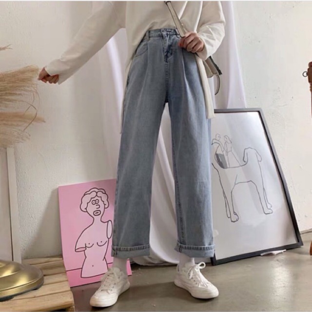Quần jeans ống rộng