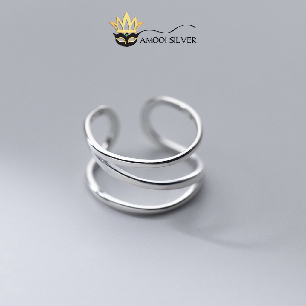 Nhẫn bạc S925 3 lớp xoắn dạng thanh mãnh - Amooi Silver AN104