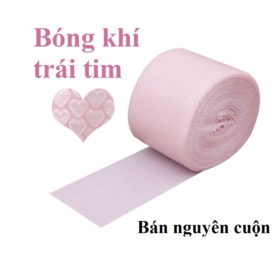[Bán nguyên cuộn] Bóng khí chống sốc hình trái tim màu hồng