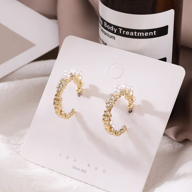 Hoa tai đính hạt phong cách Hàn - Maben