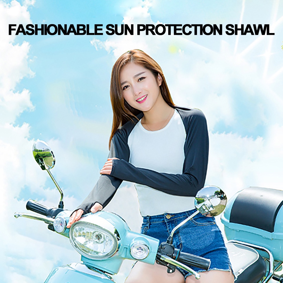 GTUBIKE Áo khoác ống tay bằng lụa mát chống tia UV hở vai thời trang xuân hè cho nam nữ đi xe đạp leo núi