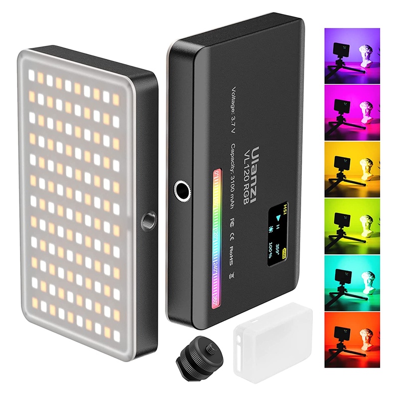Đèn Led 360 Màu Cho Điện Thoại, Máy Ảnh Hỗ Trợ Quay Phim, Chụp Ảnh Ulanzi VL120 RGB
