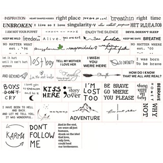 (Hàng Mới Về) Set 56 Tấm Hình Xăm Dán Tạm Thời Họa Tiết Chữ Cái Chống Thấm Nước Dành Cho Nam Và Nữ