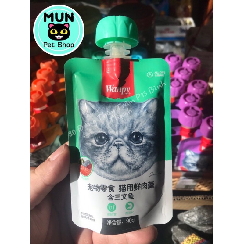 Pate cho mèo dinh dưỡng Wanpy nắp vặn 90g
