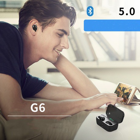 SIÊU PHẨM - Tai Nghe Bluetooth Không Dây Mini G6S Có Led Hiển Thị Dung Lượng Pin Của Dock Và Tai nghe