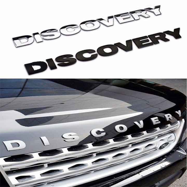 Chữ nổi Discovery dán nắp capo, Tem Discovery trang trí ô tô.