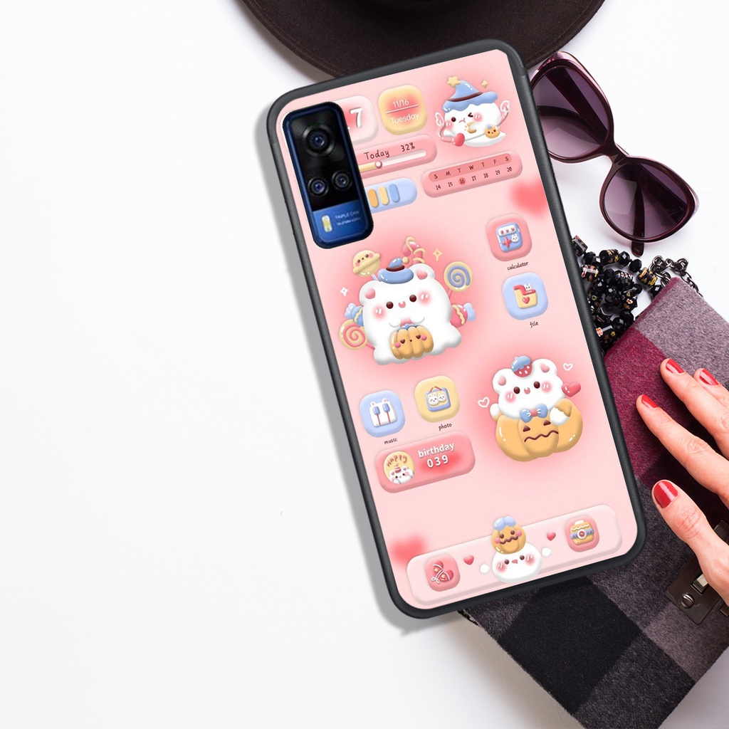 ỐP LƯNG VIVO Y12S - Y20 - Y20S - Y51 2020 - Y53S 4G - Y72 , IN HÌNH GẤU NÂU CHOCOLATE ĐÁNG YÊU.