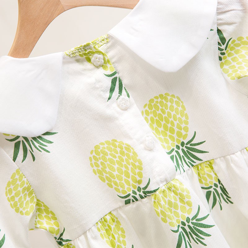 Đầm in hình quả dứa cho bé gái