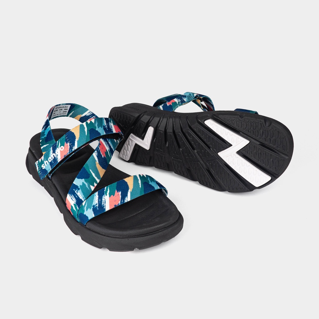 Giày Sandals Nam Nữ Unisex Shondo F6 Sport Quai Vệt Sơn Xanh Dương F6S1030