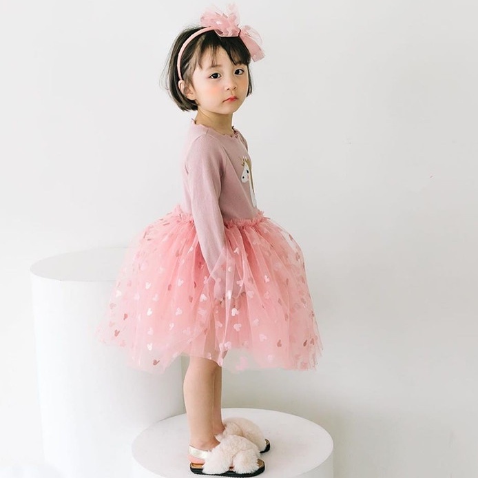 VT2 Size90-130 (9-27kg) Váy đầm bé gái (Đầm voan công chúa) Thời trang trẻ Em hàng quảng châu