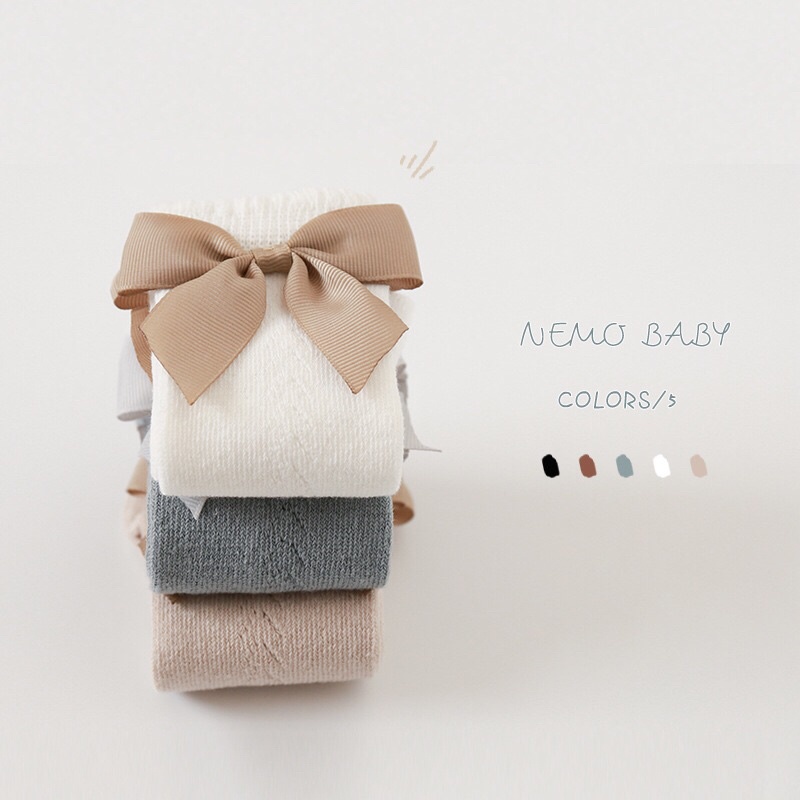 Tất đùi cho bé, tất công chúa cho bé hãng  Nemo baby với chất liệu cotton siêu co giãn thoáng khí cho bé từ 9 tháng