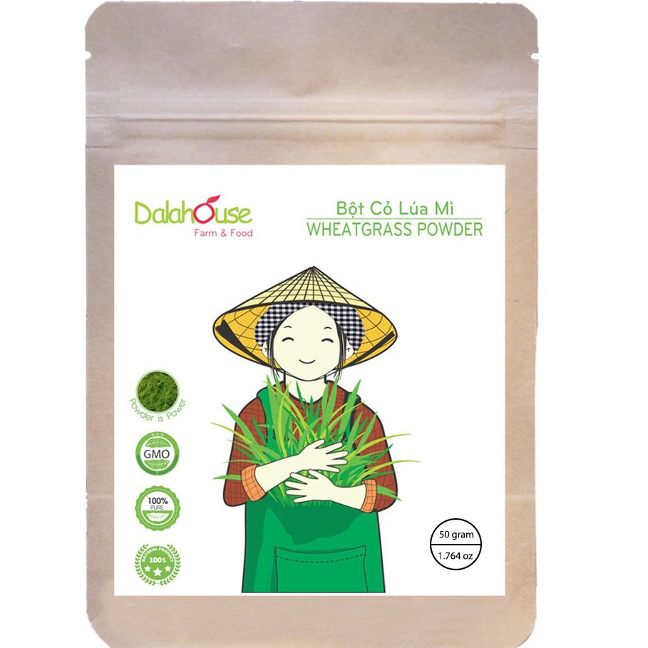 BỘT CỎ LÚA MÌ DALAHOUSE - Giúp giảm cân, làm đẹp da, hỗ trợ bệnh tiểu đường, detox cơ thể (150G)