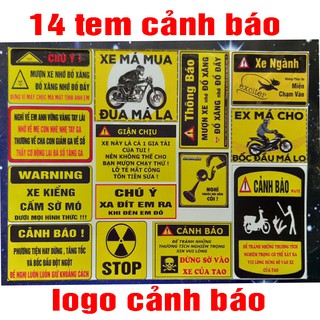 TEM CẢNH BÁO 14 LOGO CẢNH BÁO TRANG TRÍ XE