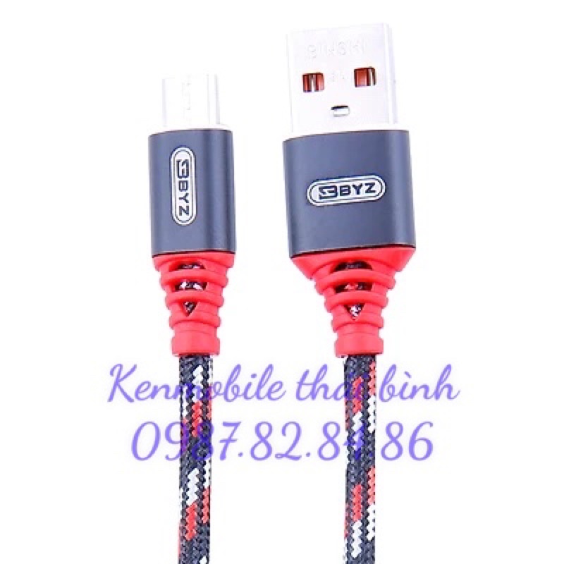 Cáp Sạc Nhanh 2,4A Chân Micro BYZ- 690M, dây sạc dù