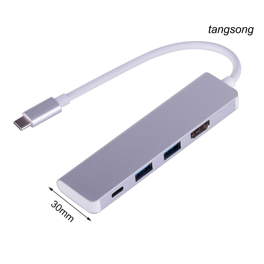 Bộ Chuyển Đổi Ts-4 Trong 1 Từ Type-C Sang Hdmi-Compatible Usb 3.0 Cho Máy Tính