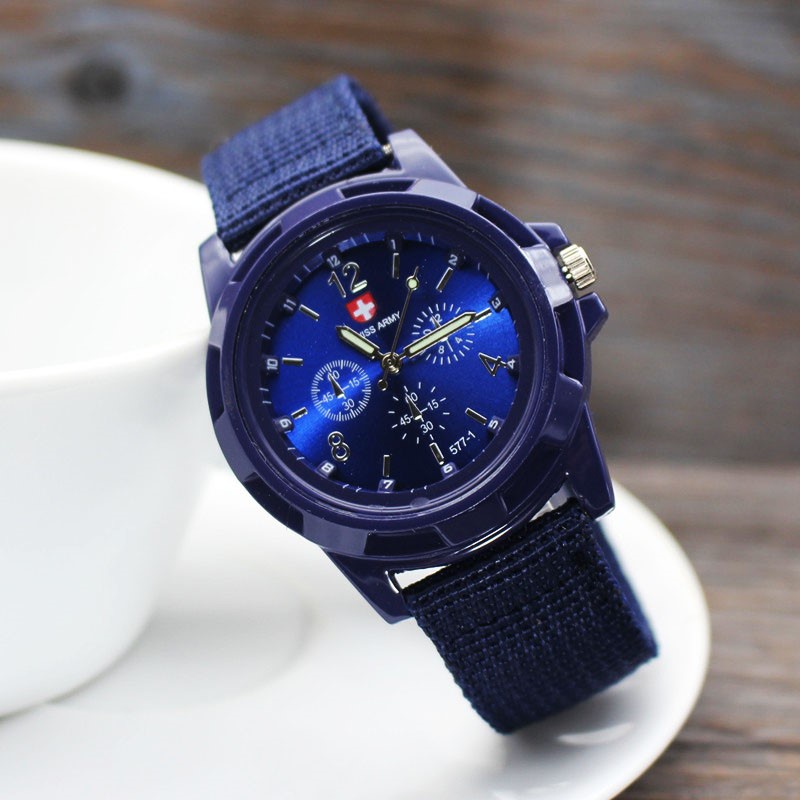 Đồng hồ nam nữ SWISS ARMY/ GEMIUS ARMY dây dù, kiểu dáng quân đội, chống nước