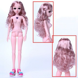 Búp bê trơn hồng 3d cao 60cm 18 khớp bjd phát giày nhạc