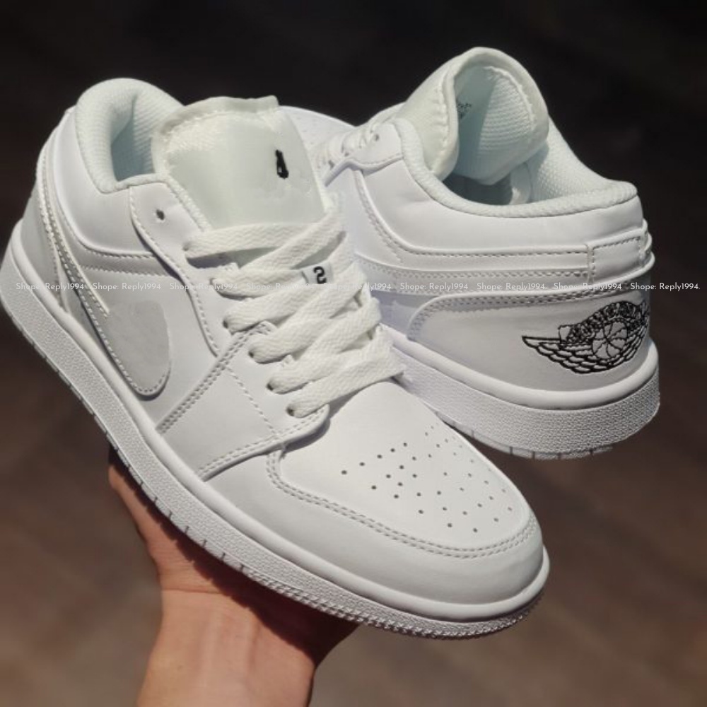 GIÀY THỂ THAO NAM NỮ CỔ THẤP JD FULL WHITE REPLY1994