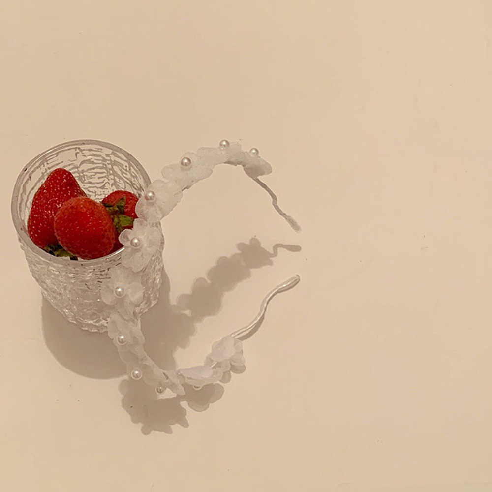 Băng đô hoa chống trơn đính hạt ngọc trai ngọt ngào nhiều màu sắc trang nhã cho nữ