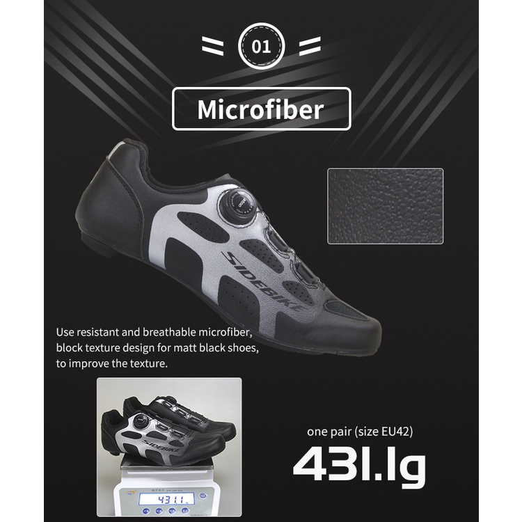 Giày Xe Đạp Side Bike SD015 Pro Rd Đế Carbon Black & Silver