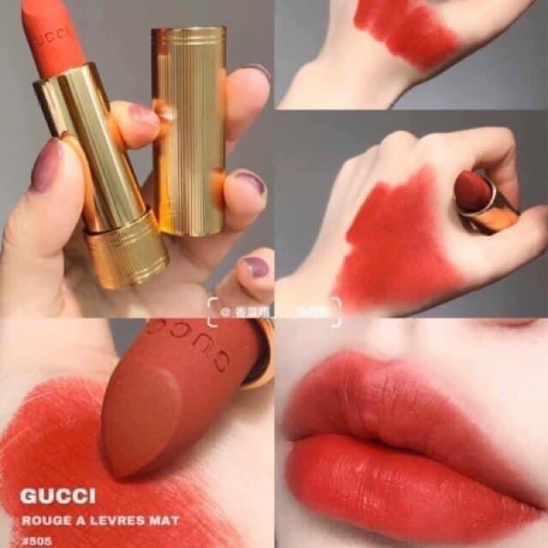 SON GUCCI MÀU 505- MÀU ĐỎ CAM ĐẤT