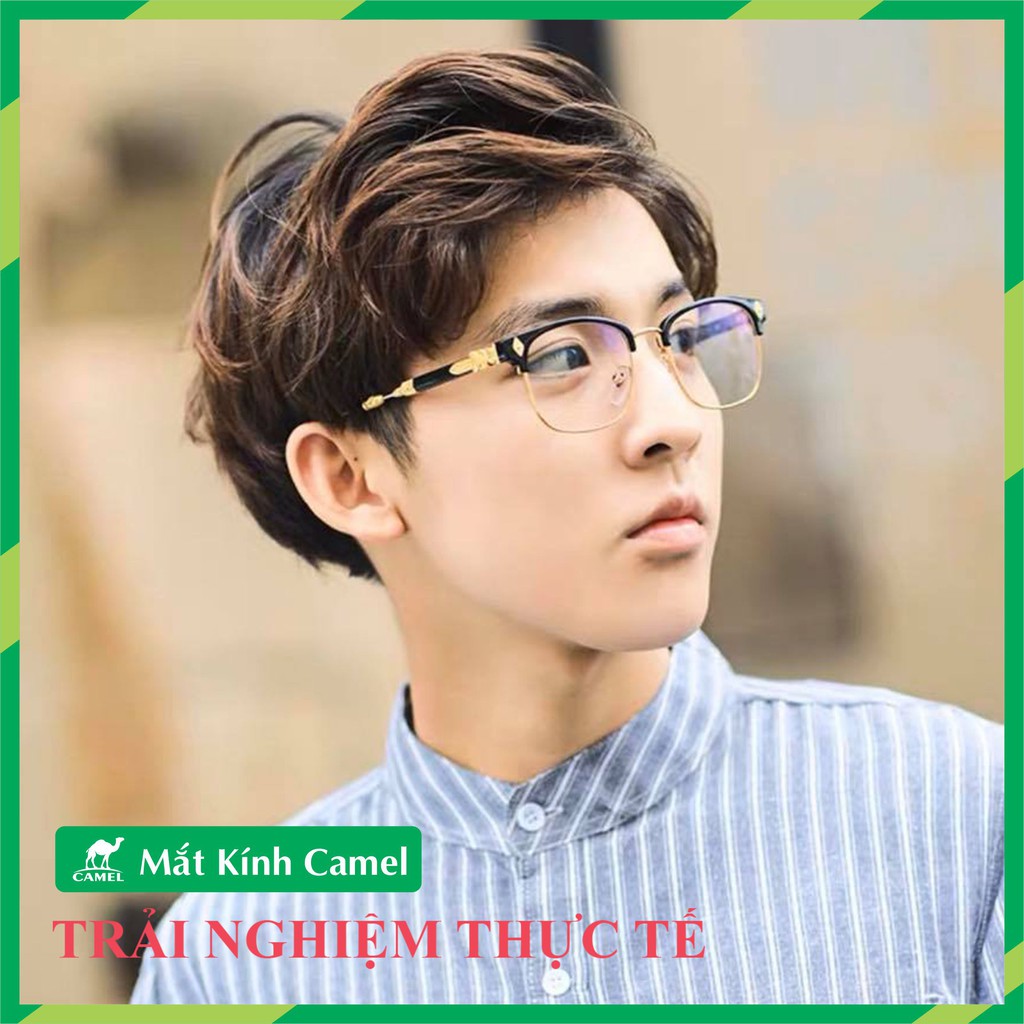 Kính giả cận CH thời trang nam nữ cao cấp mắt vuông [gọng kim loại vàng] | BigBuy360 - bigbuy360.vn