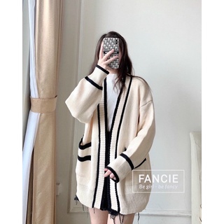 Áo cadigan len viền Quảng Châu ❤️Khoác len dài 🔸cadigan pha màu trẻ trung