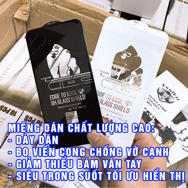 [CAO CẤP] Kính Cường Lực Full Màn Chính Hãng KingKong 6/6plus/6s/6splus/7/7plus/8/8plus/x/xr/xs/11/12/pro/max/plus/pr