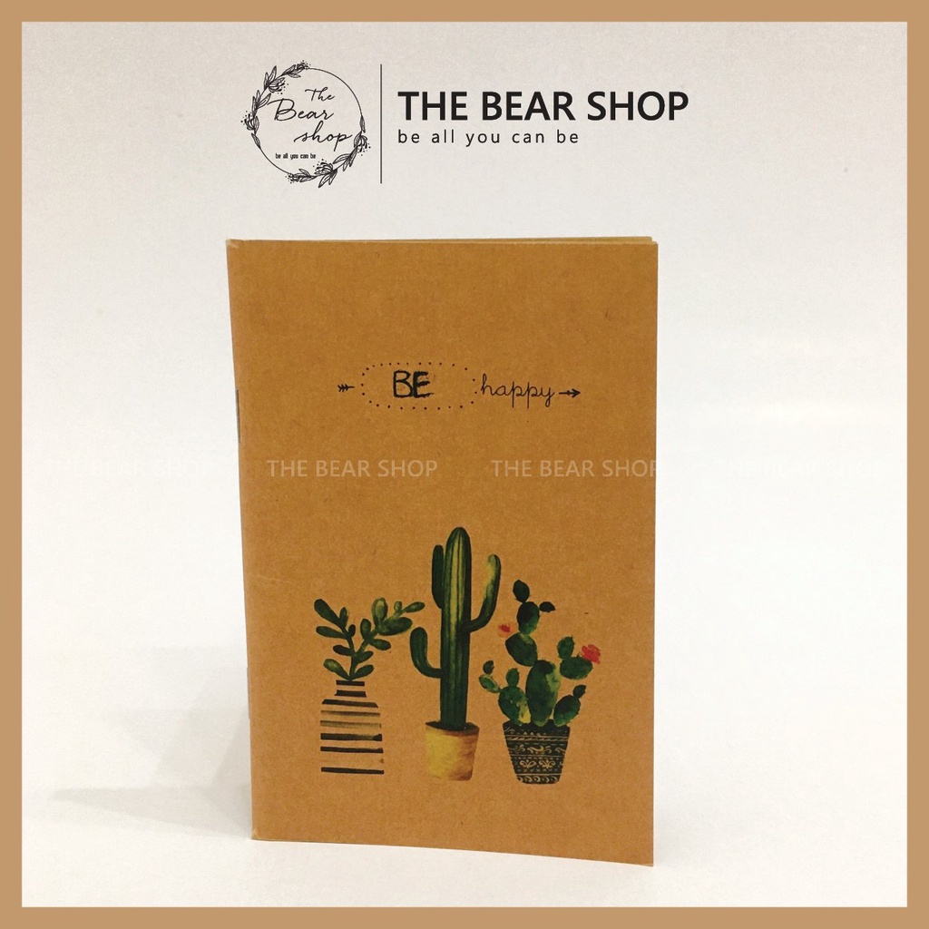 Sổ mini ghi chép handmade vintage - Giấy kraft 60 trang - Quà tặng 8 tháng 3 - The Bear Shop