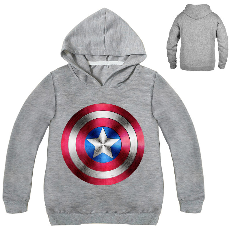 Áo Hoodie In Hình Khiên Captain America Thời Trang Cho Bé