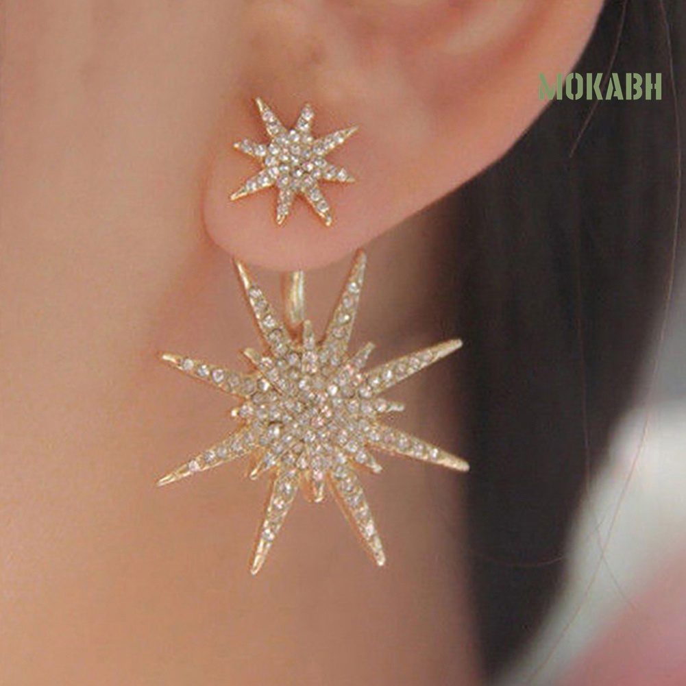 1 Đôi Bông Tai Hình Vũ Công Đính Đá Lấp Lánh Thời Trang