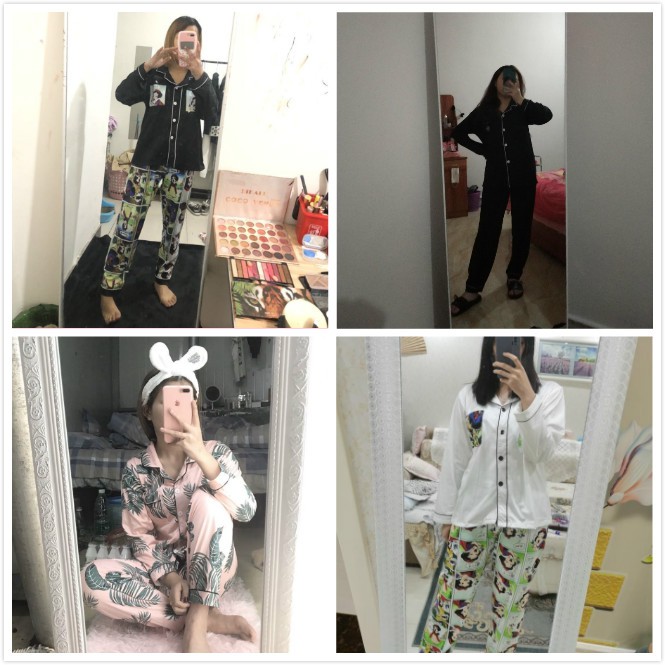 Bộ Đồ Ngủ Dài Tay Dáng Rộng In Hoạt Hình Bạch Tuyết Dễ Thương Cho Nữ