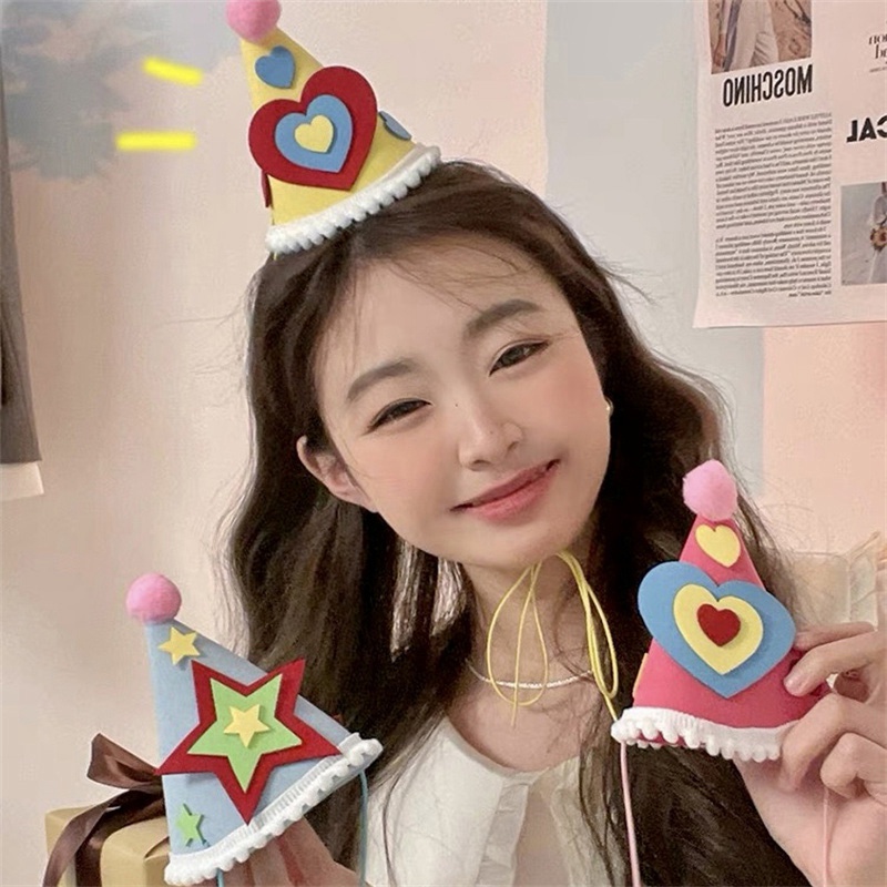 Nón Sinh Nhật Hình Trái Tim Dễ Thương Dùng Làm Đạo Cụ Chụp Ảnh