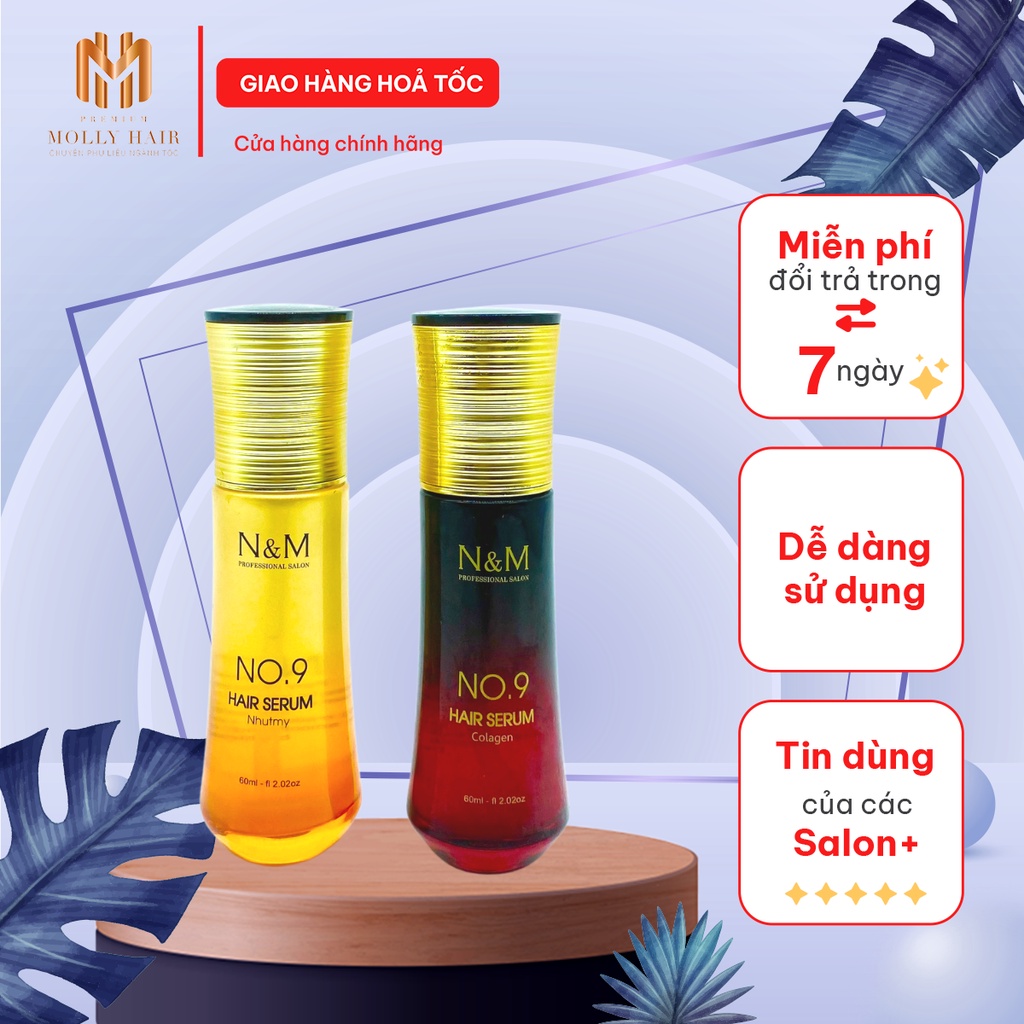 Serum dưỡng tóc MollyHair, sử dụng cho mọi loại tóc, siêu bóng mượt 24h - 60ml