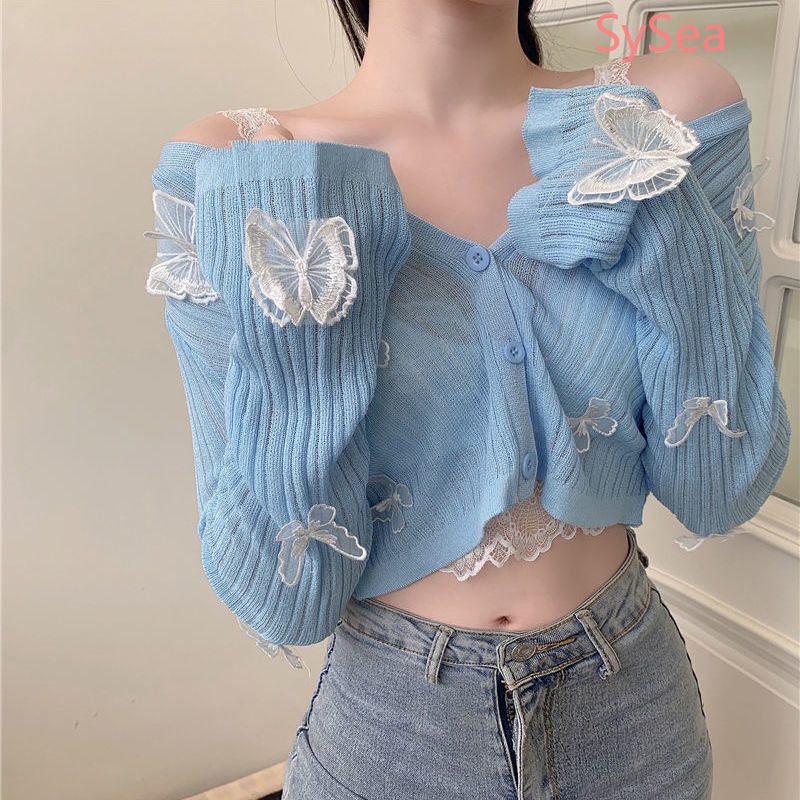 Áo Cardigan Dệt Kim Tay Dài Chống Nắng Thời Trang Mùa Thu Dành Cho Nữ