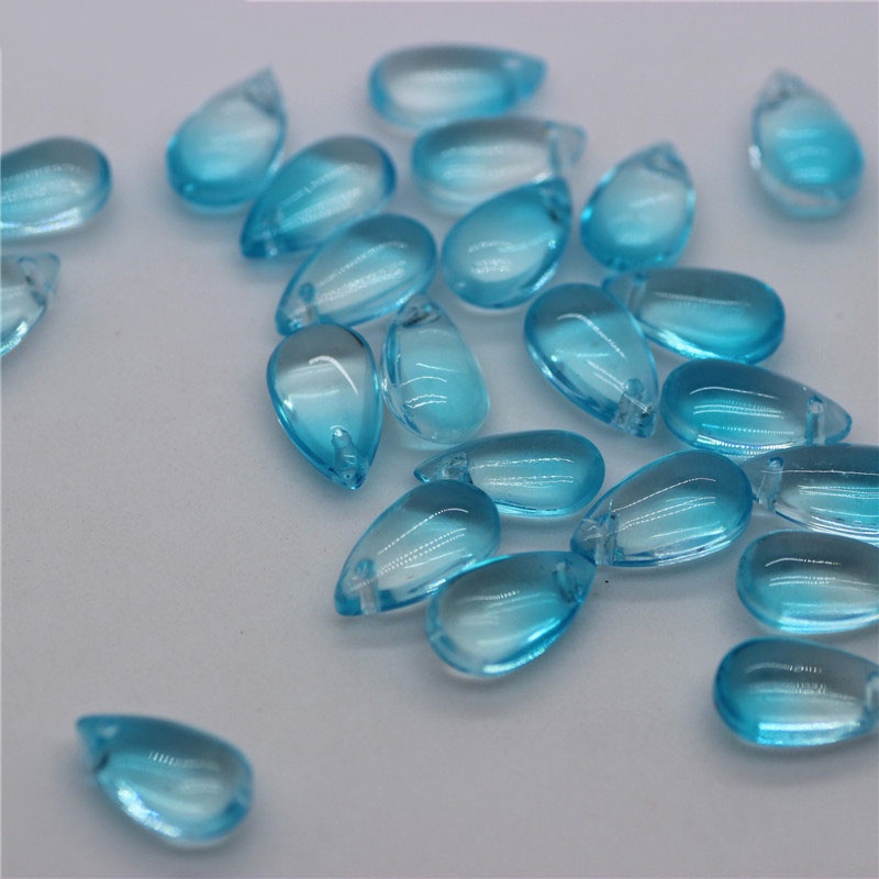 Set 50 hạt xỏ hình giọt nước bằng thủy tinh kích thước 7x14mm dùng làm trang sức thủ công