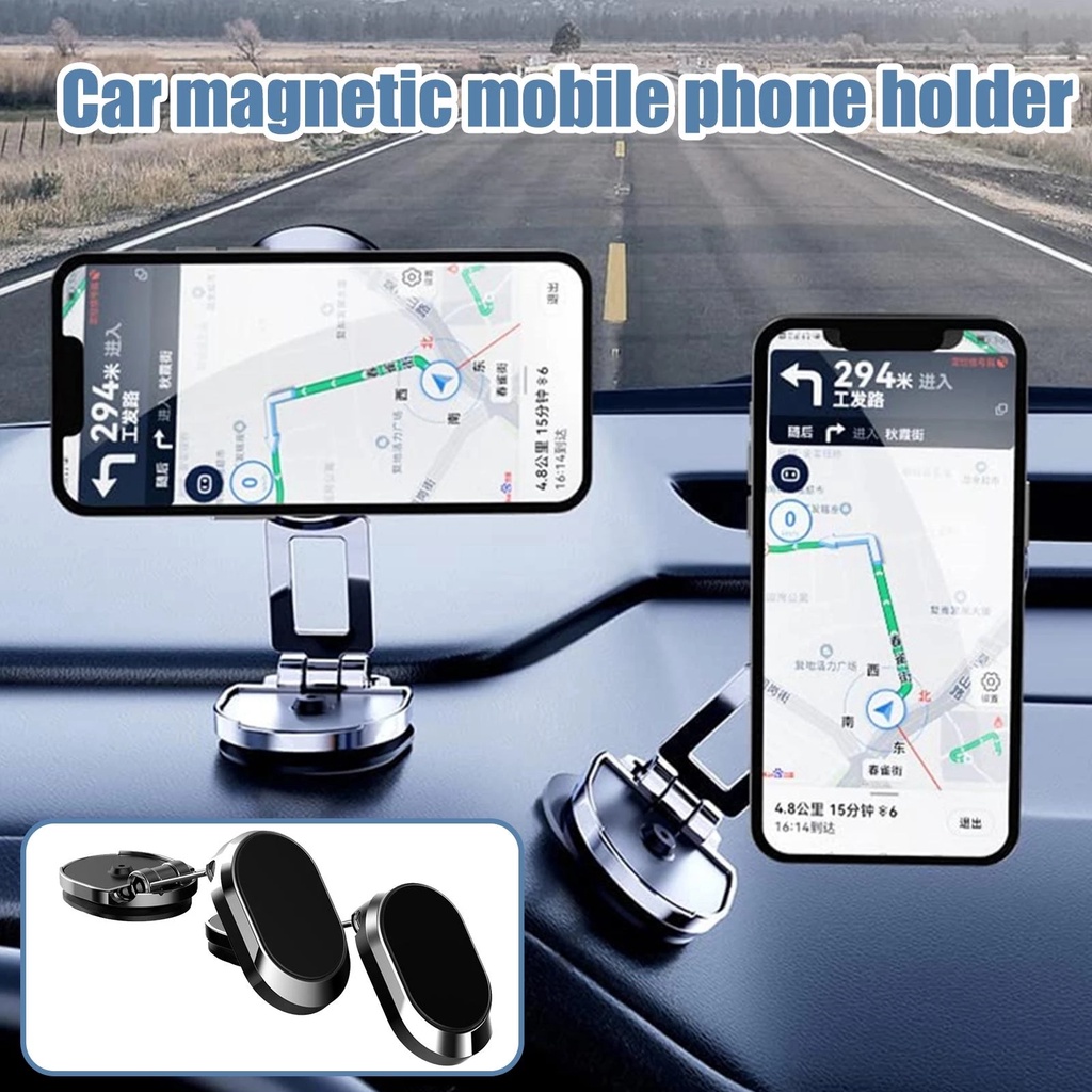 Giá Đỡ Điện Thoại Mini Bằng Hợp Kim Nam Châm Có Thể Xoay 360 Độ Có Thể Điều Chỉnh Cho Xe Hơi
