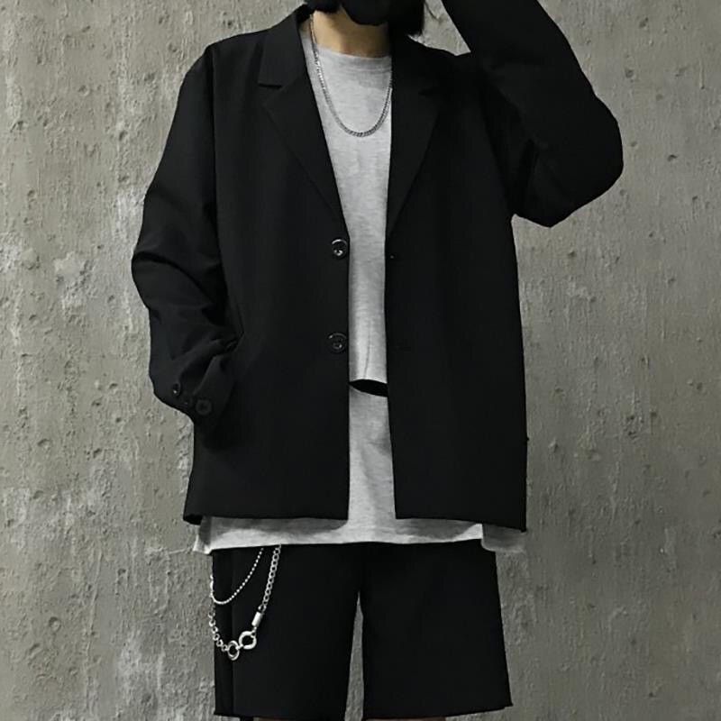 Áo blazer trơn dáng over size đứng