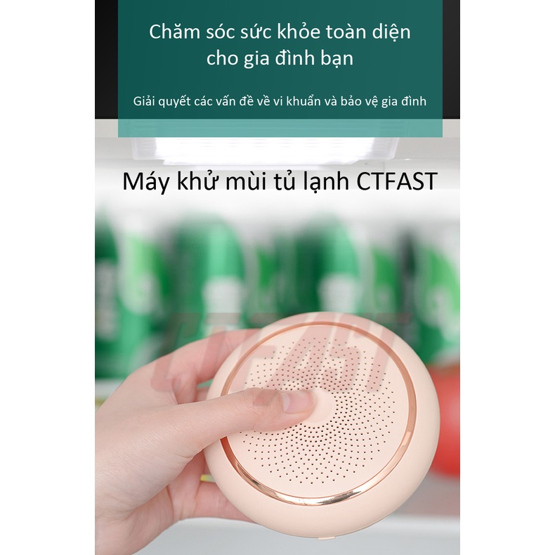 Máy khử mùi tủ lạnh CTFAST công nghệ ozone, khử mùi hôi nấm mốc, thanh lọc không khí, bảo vệ sức khỏe gia đình