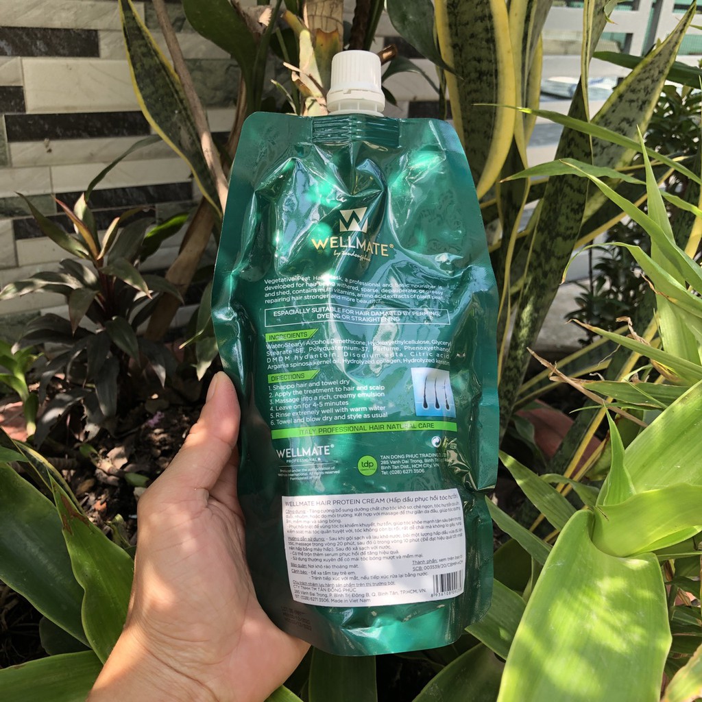 KEM HẤP WELLMATE HAIR PROTEIN CREAM ARGAN COLLAGEN 500ML