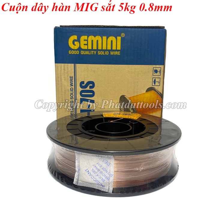 Cuộn dây hàn Mig 5kg dùng khí GEMINI GM-70S-Chính hãng Kim Tín