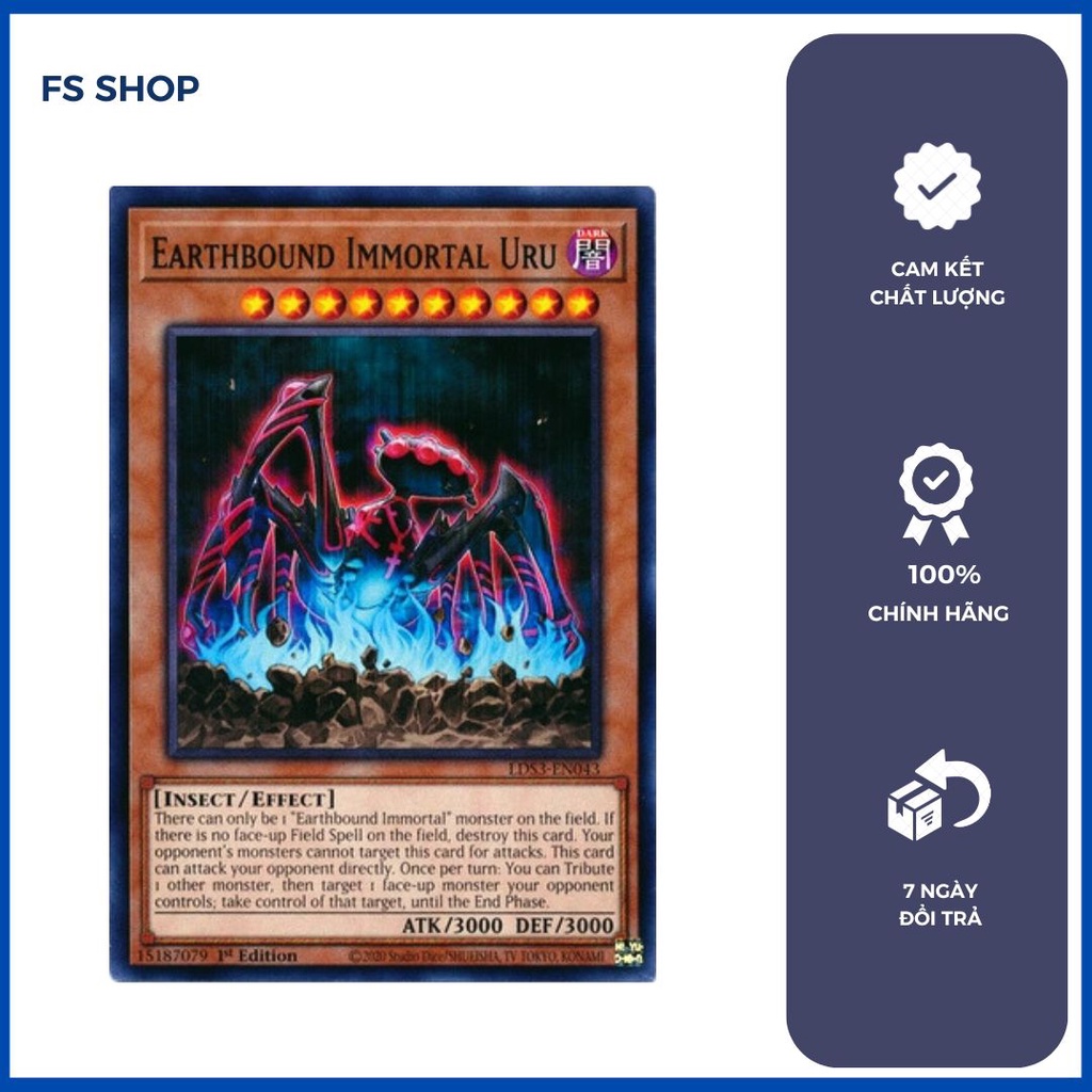 Thẻ bài Yugioh Chính Hãng Set 7 lá EarthBound Immortal