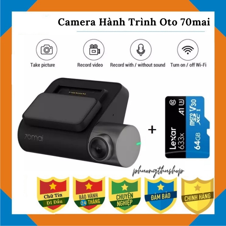 Camera Hành Trình 70mai Pro plus A500s Bản Quốc Tế - Tích hợp sẵn GPS,2.7K Ultra HD Video - Bảo Hành 2 Năm | BigBuy360 - bigbuy360.vn