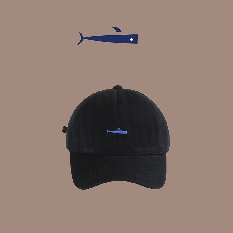 Mũ Lưỡi Trai Thêu Hình Cá Nhỏ Phong Cách Đường Phố Nhật Hàn Thời Trang Cho Nam Và Nữ