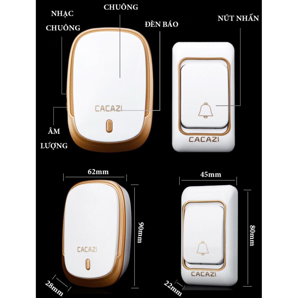 Chuông cửa không dây Cacazi chính hãng cho nhà ở, chung cư