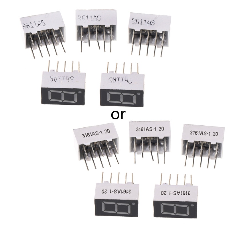 Bộ 5 Ống Hiển Thị Đèn LED Đỏ 0.36 &quot;1 Bit 10 Pin 7 Chân