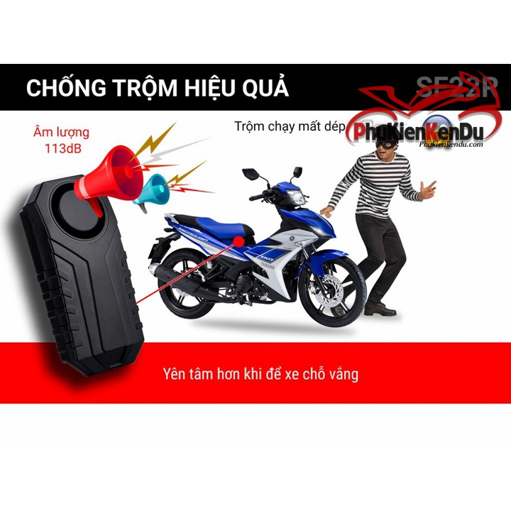 THIẾT BỊ BÁO ĐỘNG, CHỐNG TRỘM, TÌM XE MÁY CÓ CẢM BIẾN RUNG, CHỐNG NƯỚC + REMOTE ĐIỀU KHIỂN TỪ XA THÔNG MINH KS-SF22R