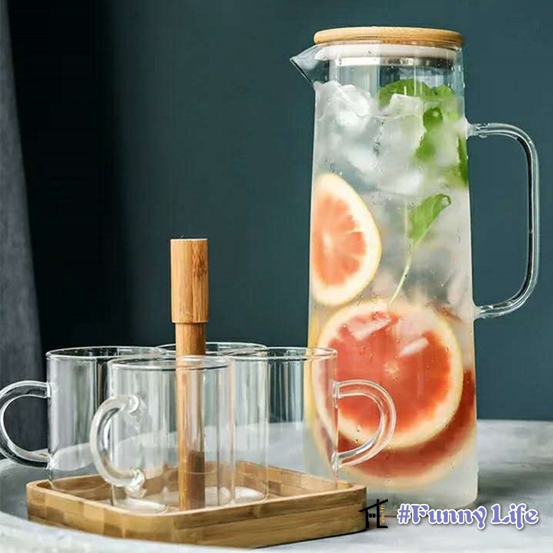Ấm Nước Thủy Tinh Có Tay Cầm Dung Tích 1.7l