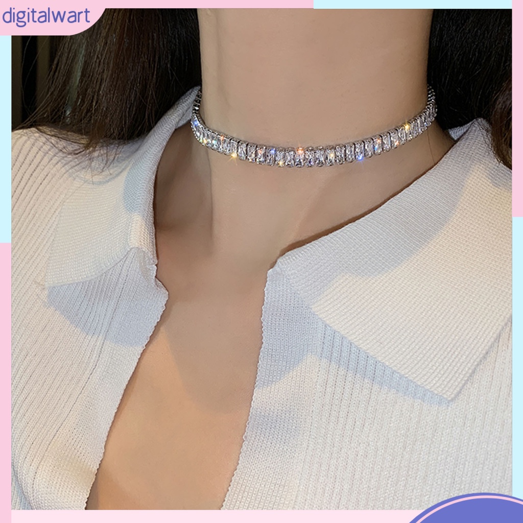 Vòng Cổ Choker Đính Đá Kiểu Dáng Đơn Giản Sang Trọng Dành Cho Nữ