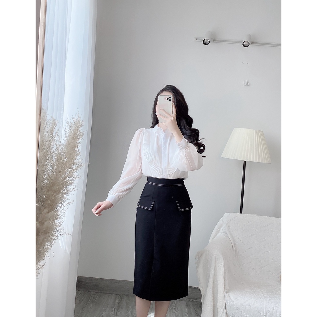 Áo Sơ Mi Công Sở Dài Tay Viền Dập Ly Zym's House - K37